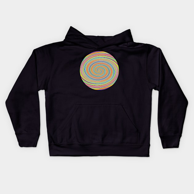 Colorful Psychedelic Spiral Kids Hoodie by KaSaPo